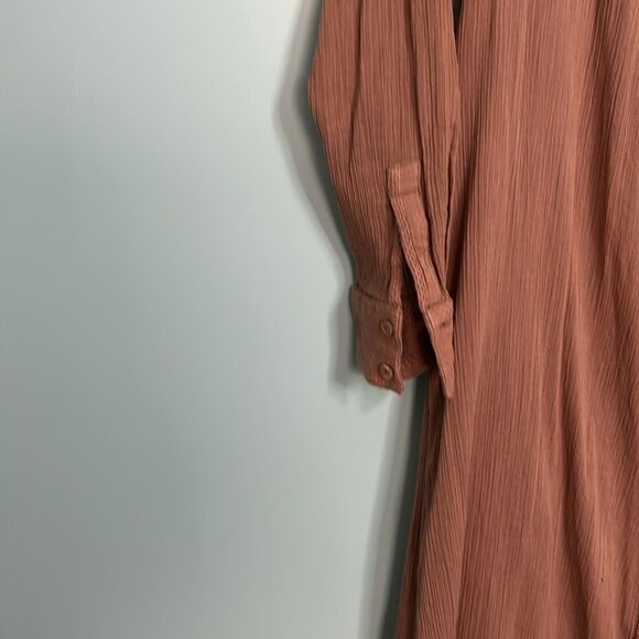 Free People My Soulmate Maxi Shirt Top Endless Summer Buttondown Cocoa NWT - Picture 4 of 12